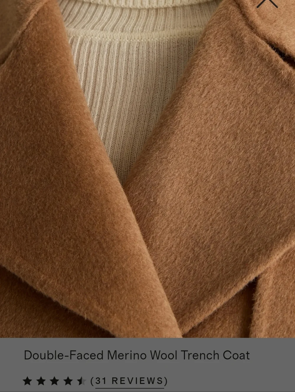 NWT Quince Double-Faced Merino Wool Trench Coat, Medium - Picture 4 of 13